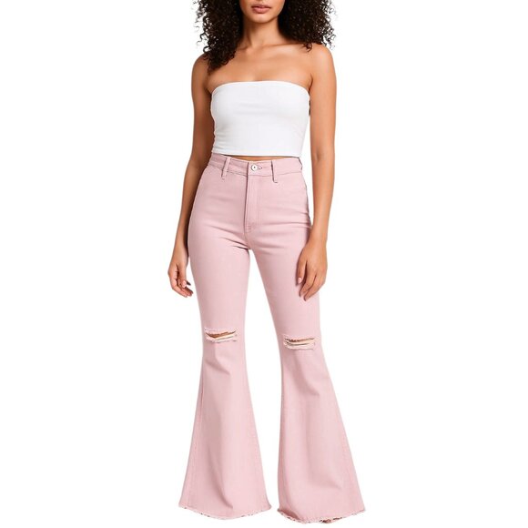 Distressed High-rise Flare Jeans - Picture 1 of 15